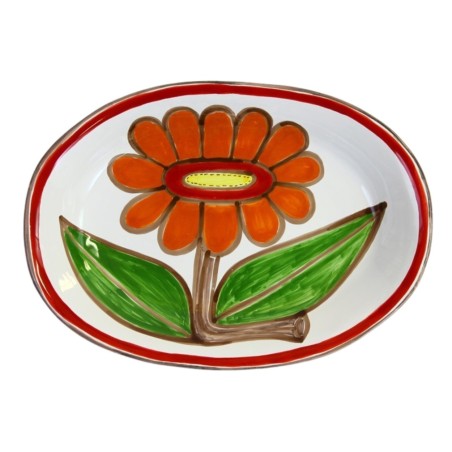 Oval plate Linosa De Simone sicilian handmade pottery Oval plate Linosa De Simone sicilian handmade pottery